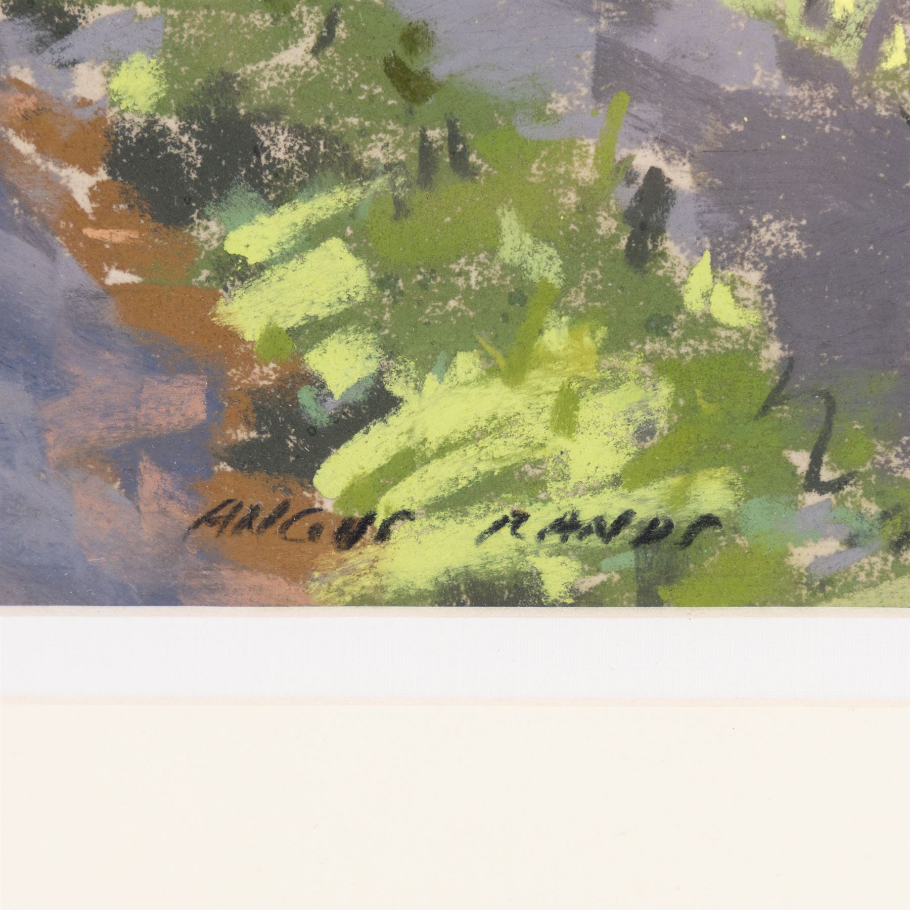 Angus Bernard Rands (British 1922-1985): Village Haystacks and Trees, three pastels signed, largest 44cm x 70cm (3)