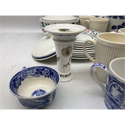 Four Spode italian pattern cups, together other blue and white ceramics to include Wedgwood, Spode copeland etc