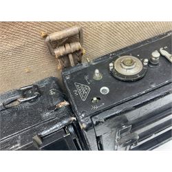 Contessa-Camera Werke folding camera, together with Hirrlinger folding camera, additional plates, two tripods and other accessories 
