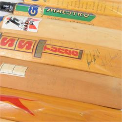 Signed International cricket memorabilia, comprising Alan Donald signed Kookaburra Commander cricket ball, wide brimmed hat signed by Darren Sammy and other West Indies players and a collection of signed miniature cricket bats, each with signatures of International cricket players including Brian Lara, Grant Flower, Richard Hadlee, Zimbabwe vs Rest of World 1993, South Africa vs Presidents VI 1994, Eastern Province South Africa 1992 and South Africa Touring Side Scarborough 1994