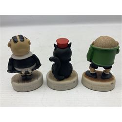 Thirteen Robert Harrop figures from the Beano Dandy collection, comprising Yo-Yo Collectors Piece 1996, Desperate Dan BD03, Cuthbert Cringeworthy BD08, Teach BD06, 'Erbert BD14, Toots BD12, Winston BD17, Fatty BD07, Dennis The Menace BD01, Dennis the Menace Fishing BD806, Sydney BD13, Wilfrid BD15 and Plug BD11