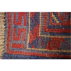  Tribal Gazak red and blue rug 125cm x 122cm  