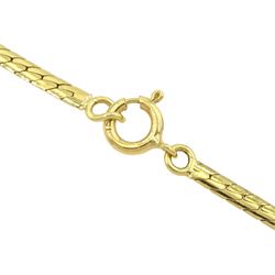 18ct gold marquise cut ruby and round brilliant cut diamond necklace, stamped