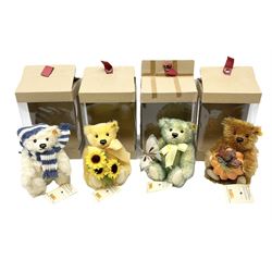 Steiff - Club issued set of four teddy bears depicting the four seasons, Winter EAN 028205, Autumn EAN 028199, Spring EAN 028175 and Summer EAN 028182; all boxed with labels (4)