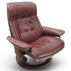 Ekornes - Stressless burgundy reclining armchair