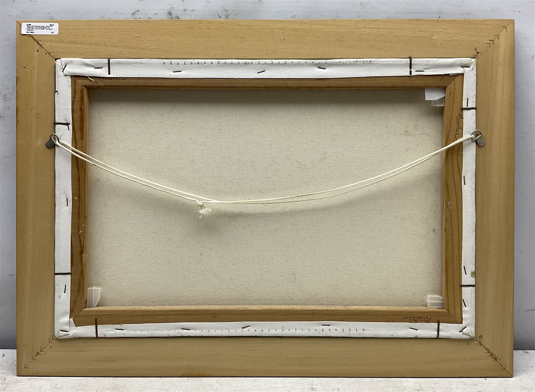 William 'Bill' Wedgwood (British c1934-2019): Coastal Inlet, oil on canvas signed 40cm x 60cm; 'The Recent Gale - Scene at Whitby', 19th century newspaper engraving 21cm x 24cm (2)