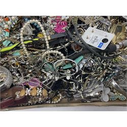Large collection of costume jewellery including bracelets, bangles, necklaces, earrings and wristwatches etc