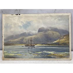 Charles William Adderton (British 1866-1944): 'Ben Nevis from Fort William', watercolour signed and dated 1912, titled verso 31cm x 47cm (unframed)
Provenance: direct from the family of the artist Harry Wanless 1872-1934, part of a collection never previously seen on the market
Notes: Adderton was a friend of the brothers Harry and Charles Wanless, all of whom studied under Albert Strange at the Scarborough School of Art School. Adderton had a studio at 55 Sandside, Scarborough between 1894 and 1901, he moved to Ockbrook Derby and later to Robin Hoods Bay where he was a member of the Fylingdales Group of Artists