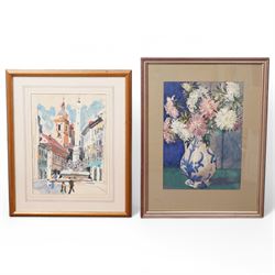 French impressionist oil together with still life watercolour and other original works and...