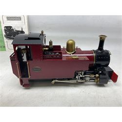 Roundhouse G scale, gauge 1 0-6-0, live steam tank locomotive ‘Lady Anne’, in crimson, black and brass livery, unboxed, together with a Futaba digital proportional radio control system