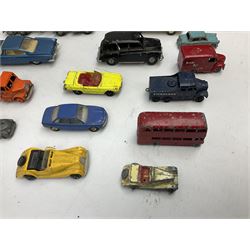 Budgie - five unboxed and playworn die-cast commercial vehicles comprising Scammell Scarab with BR Semi-Trailer, Volkswagen Pick-Up, Towing Tender & Breakdown Truck, Highwayman Transporter No.326 and Routeman Pneumajector No.322; Morestone G&E Wood open lorry and Petrol Tanker; nine early Lesney models; and small quantity of others by various makers