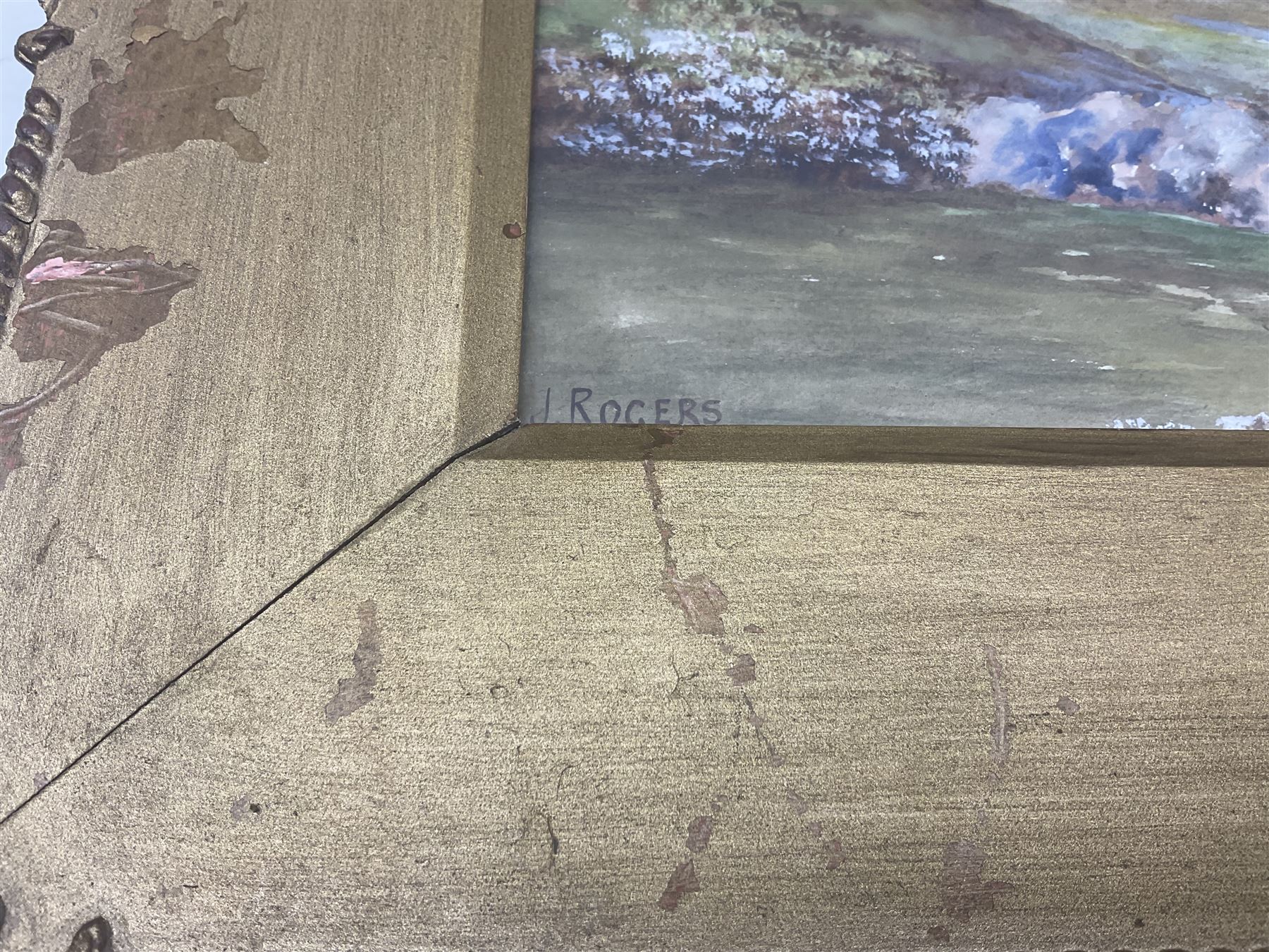 J Rogers (British 19th/20th century): Lake Scene and Coastal Scene, pair watercolours signed 20cm x 53cm (2)