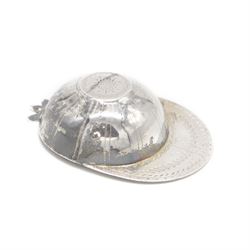 George III silver jockey cap caddy spoon, with bright cut decoration, hallmarked London 17...