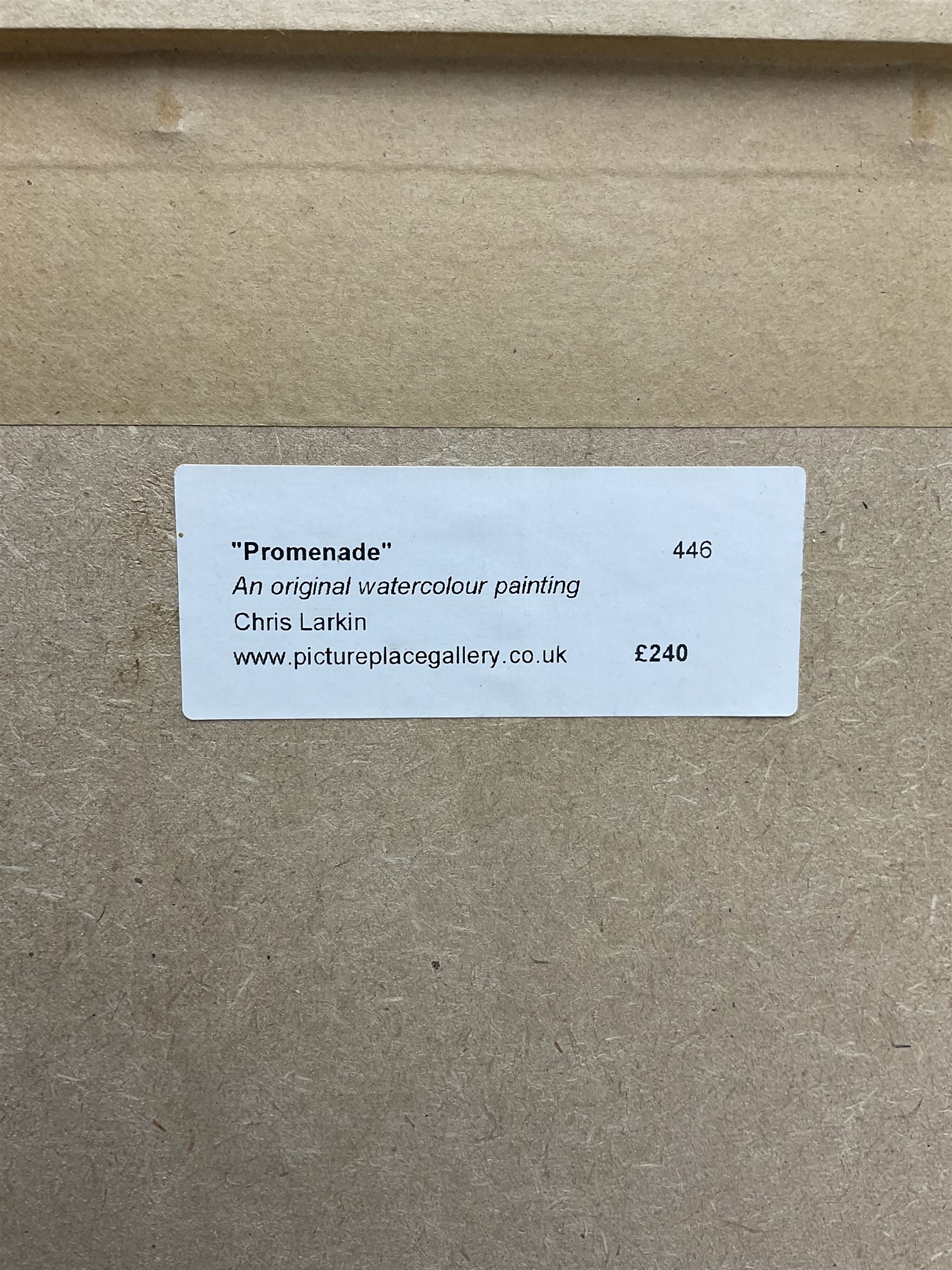 Chris Larkin (British 20th Century): 'Promenade', watercolour signed, dated 2006 and titled verso 27.5cm x 28cm