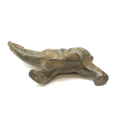 Pierre Chenet (French Contemporary): Polar Bear, bronze ochre patina nuanced with green, impressed signature with Milan Foundry mark, 48cm