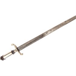 19th century English naval officers dirk, with 44cm straight fullered blade, bone handle with curved quillon, overall L57cm