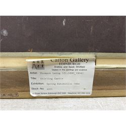 Tomson Laing (Scottish fl.1890-1904): Stirling Castle, oil on artist's board signed 25cm x 39cm
Provenance: with Calton Gallery, Roal Terrace, Edinburgh Spring Exhibition 1994, label verso