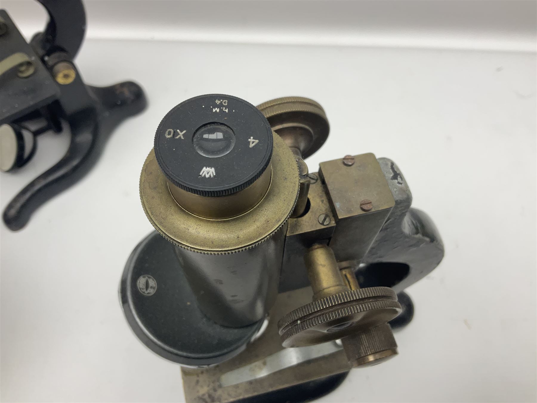 Four microscope, comprising W.J George Ltd, Watson Service 716606, Meopta no 230087 and one other  