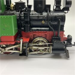 LGB (Lehmann Gross Bahn) G scale, gauge 1 0-4-0 tank locomotive, no 2774, in green, red and black livery, unboxed