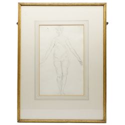 Augustus Edwin John O.M. (British 1878-1961): Full Length Portrait Study of a Classically Draped Female with Arms Outstretched, pencil sketch unsigned 45cm x 28cm
Provenance: Kirkham Hall