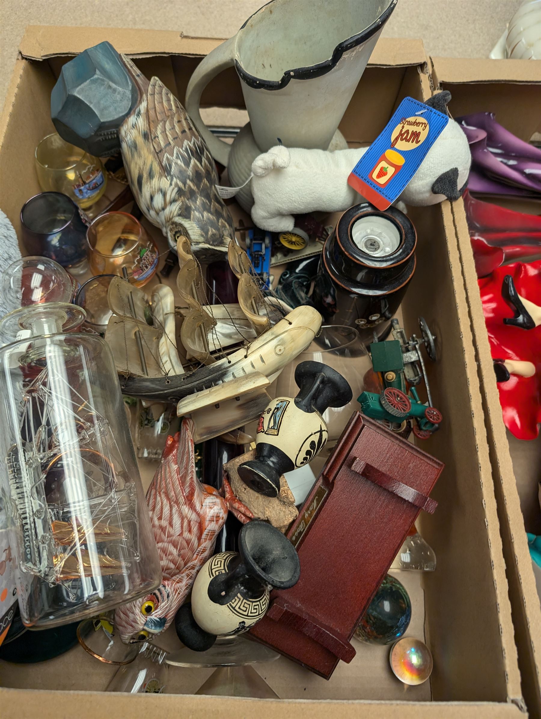 Six Leonardo Collection figures, collection of ceramics and glassware and a floral jardinere on stand