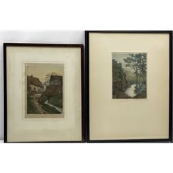 Claude H Rowbotham (British 1864-1949): 'Ullswater - Stybarrow Crag', aquatint signed in pencil 22cm x 16cm; Marcel Augis (French early 20th century): 'Paysage Normandy', aquatint signed and titled in pencil 24cm x 17cm (2)