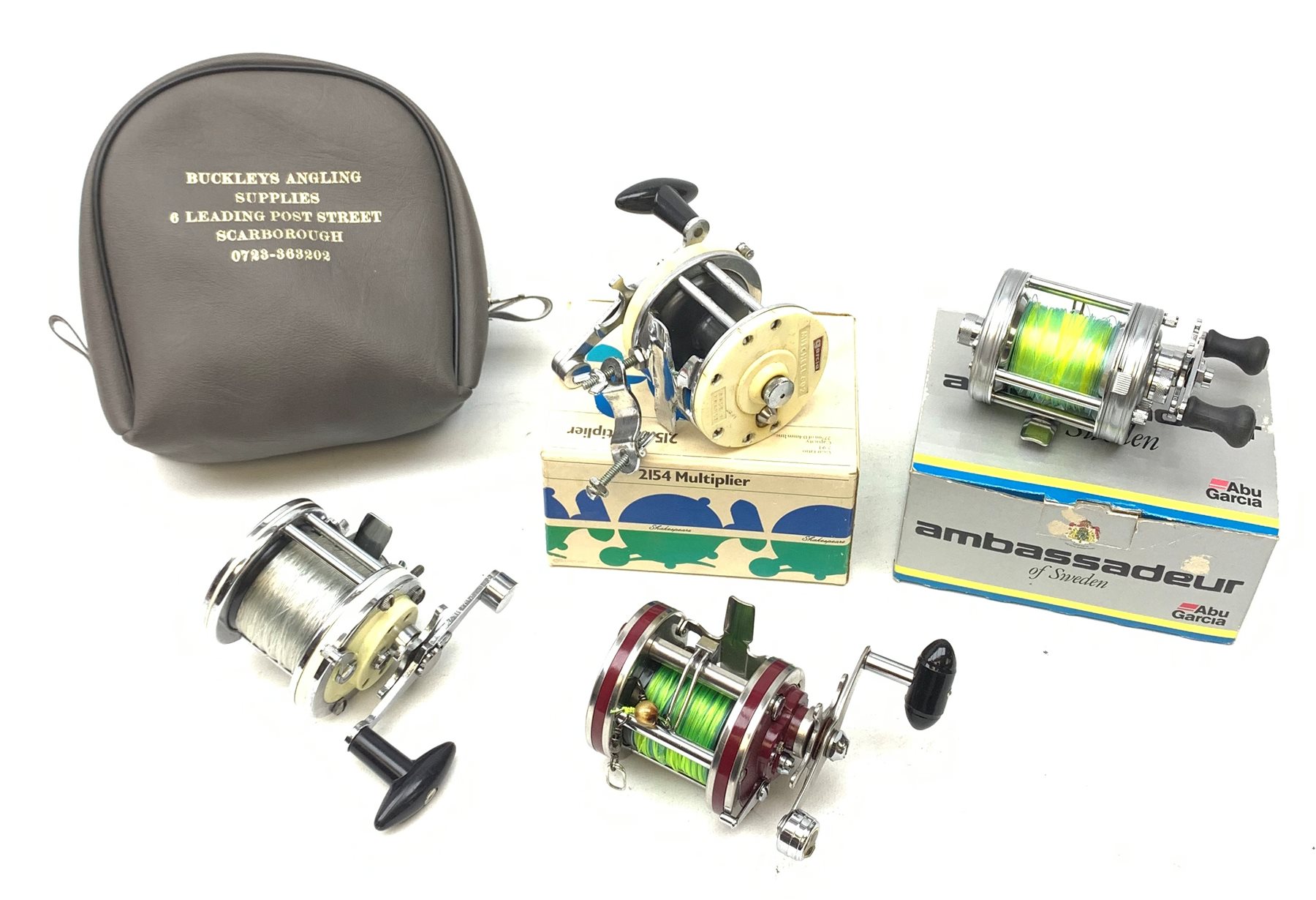 Abu Garcia Ambassadeur 'G500 CS Rocket' fishing reel, boxed and three other reels