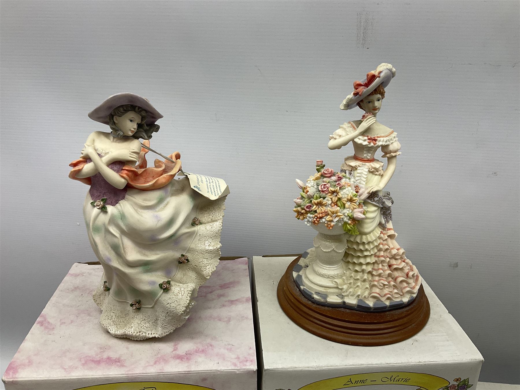  Leonardo collection figures Autumn breeze and Anne Marie, together with a number of composite female nudes, in two boxes 