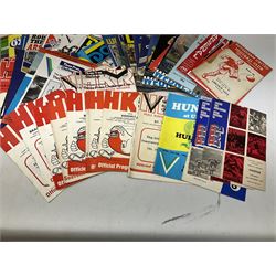 Quantity of football and rugby leave programs, to include Hull City 1949, Hull KR 1980's, Darlington FC 1960's, Liverpool 1960's, etc. 