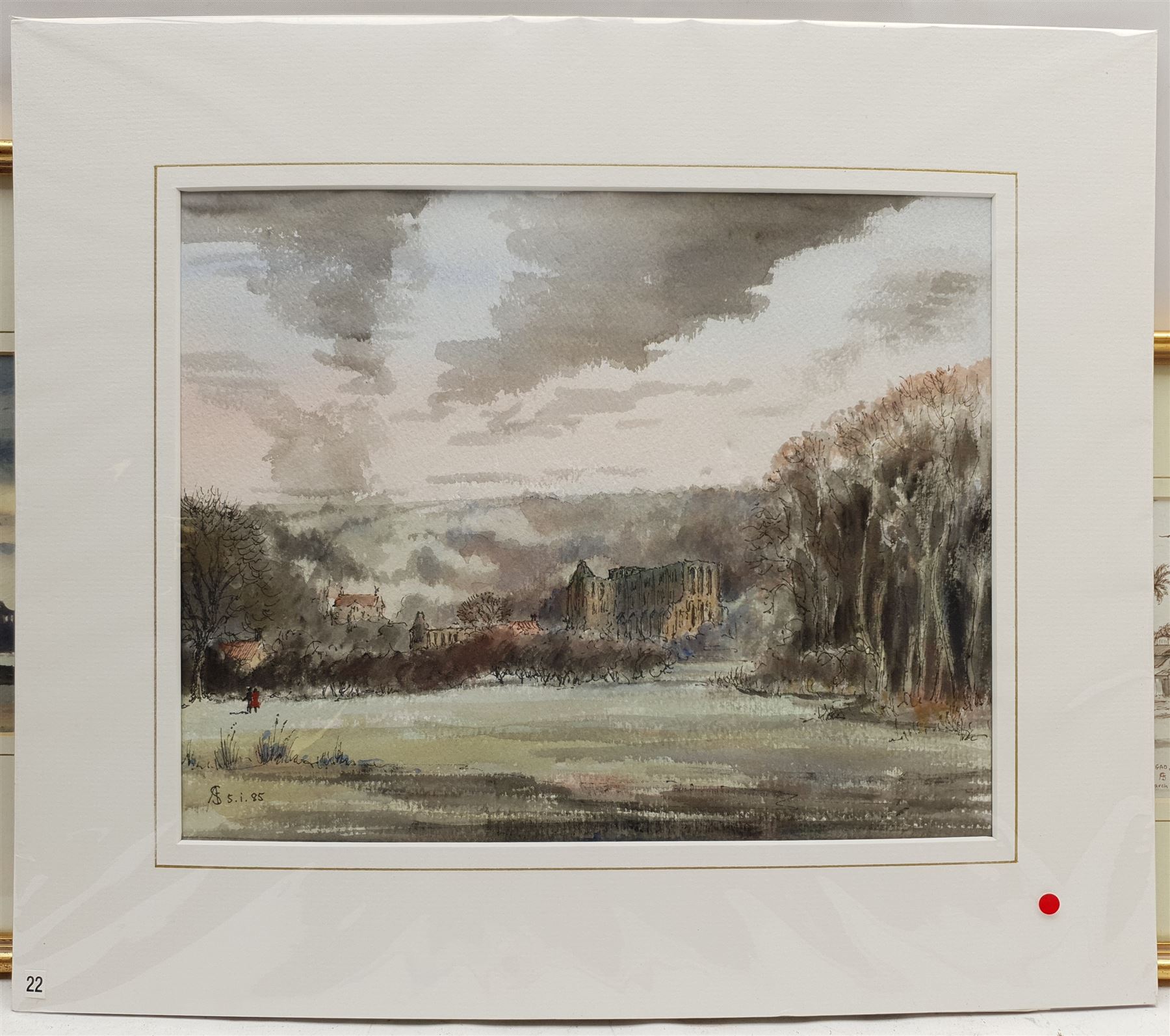 Sir Arthur David Saunders Goodall (British 1931-2016): Byland Abbey, Rievaulx Abbey, and 'Saligao Goa', three watercolours signed with monogram and variously dated, max 24cm x 30cm (3)
Notes: David Goodall was a British diplomat and High Commissioner to India from 1987-1991. His interest in painting began at school at Ampleforth College, but he only started painting seriously twenty years later after reading Churchill's 'Painting as a Pastime'.