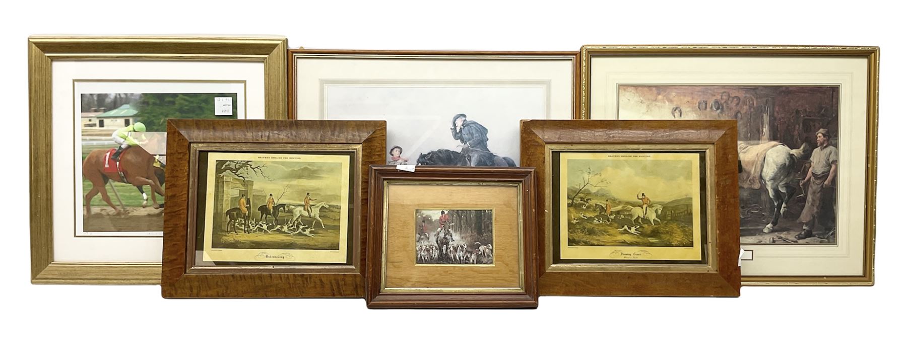 Collection of Equestrian related prints including 'Passion and Patience' after John Sargent Noble max 29cm x 40cm (6)