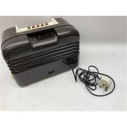 1950s Bush Type DAC 90A valve radio in cream Bakelite case, H23cm W29cm D19cm, together with Bush Type DAC 10 radio in brown Bakelite case