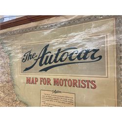 'The Autocar Map for Motorists' wall map, L117cm