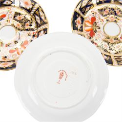Royal Crown Derby teacups, comprising 4971 Imari pattern trio, two Imari 2541 trios and three Imari pattern 2541 cups and saucers