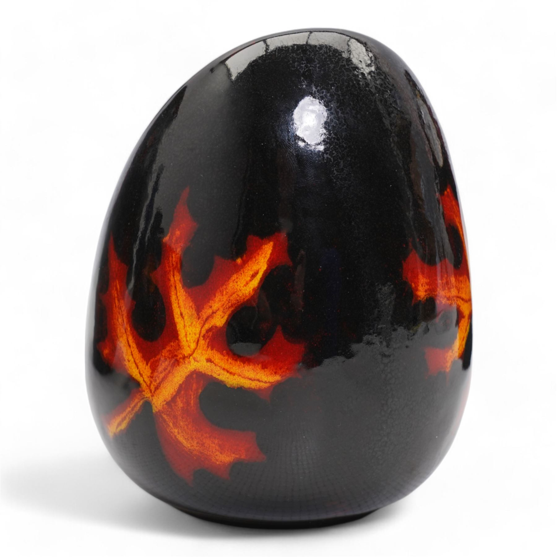 Poole Pottery Galaxy mantle clock, H23cm, together with two Galaxy pattern vases and a salt cellar (4)