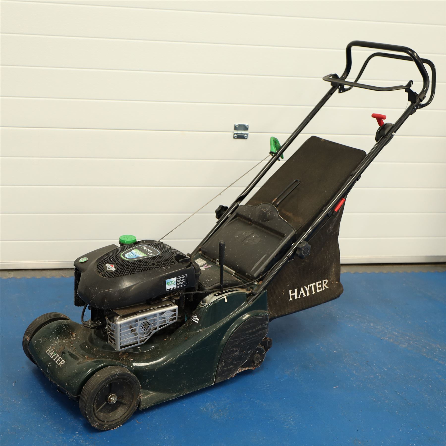 Hayter Harrier 41 petrol lawnmower, Briggs & Stratton engine, adjustable height, with collecting basket
