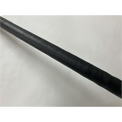 Antlers/Horns: Gemsbok Oryx (Oryx gazella gazella), pair of oryx curved horns on partial skull, mounted on an ebonised shield, H130cm