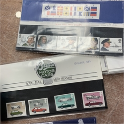 Commemorative stamps including Stanley Gibbons folder containing various stamps relating to ‘The Royal Wedding H.R.H Prince Charles & Lady Diana Spencer’, other similar stamps loose and in booklets and a small number of presentation packs.
