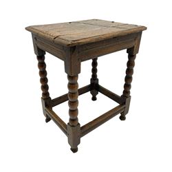18th century oak joint coffin stool, mou