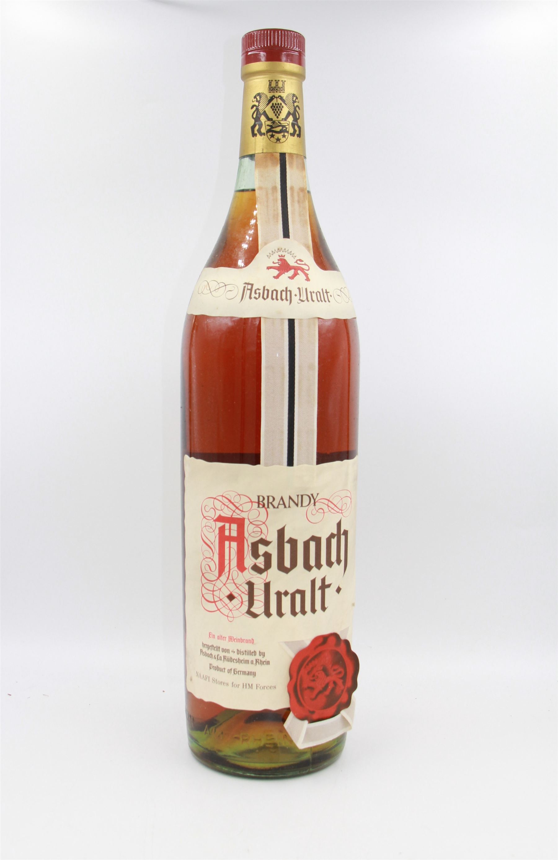 Asbach Uralt brandy, produced for NAAFI Stores for HM Forces, 3 litres, unknown proof, in original presentation box  