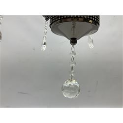 Rhinestone and black eight branched chandelier 