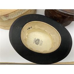 Top hat by Tress & Co London, in a  fitted leather leather case,  Top hat by Chapellerie Francaise. 