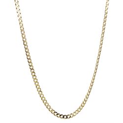 9ct gold flattened curb link necklace, hallmarked, 7.3gm
