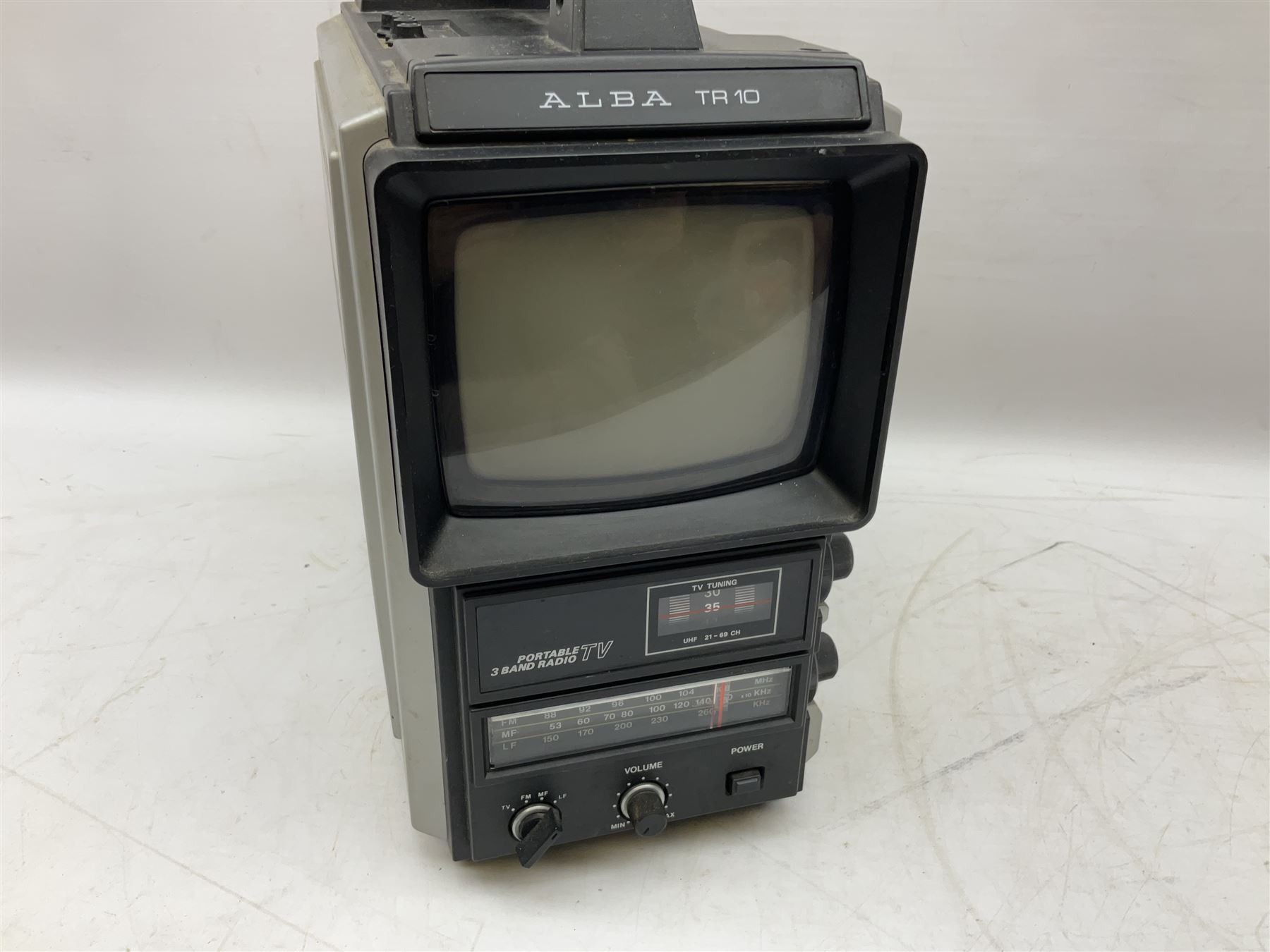 Alba TR10 Portable black and white TV with 3 band radio and Matsu travel clock radio