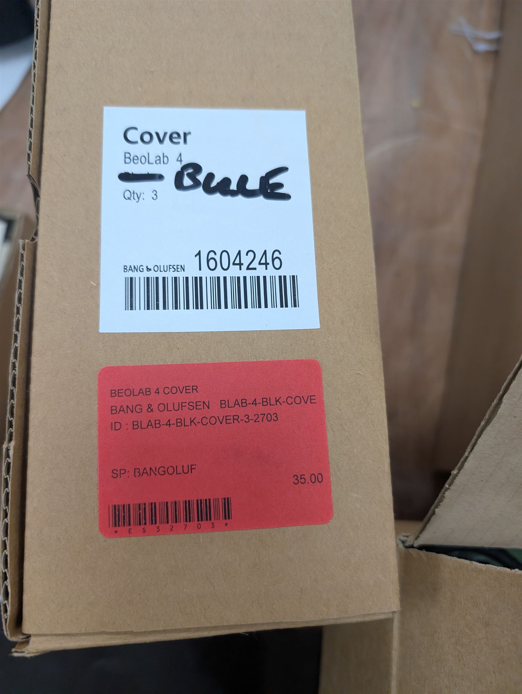 Four Bang & Olufsen Beolab pyramid speakers, Beolab 2000 speakers, two TV frets, phones, etc