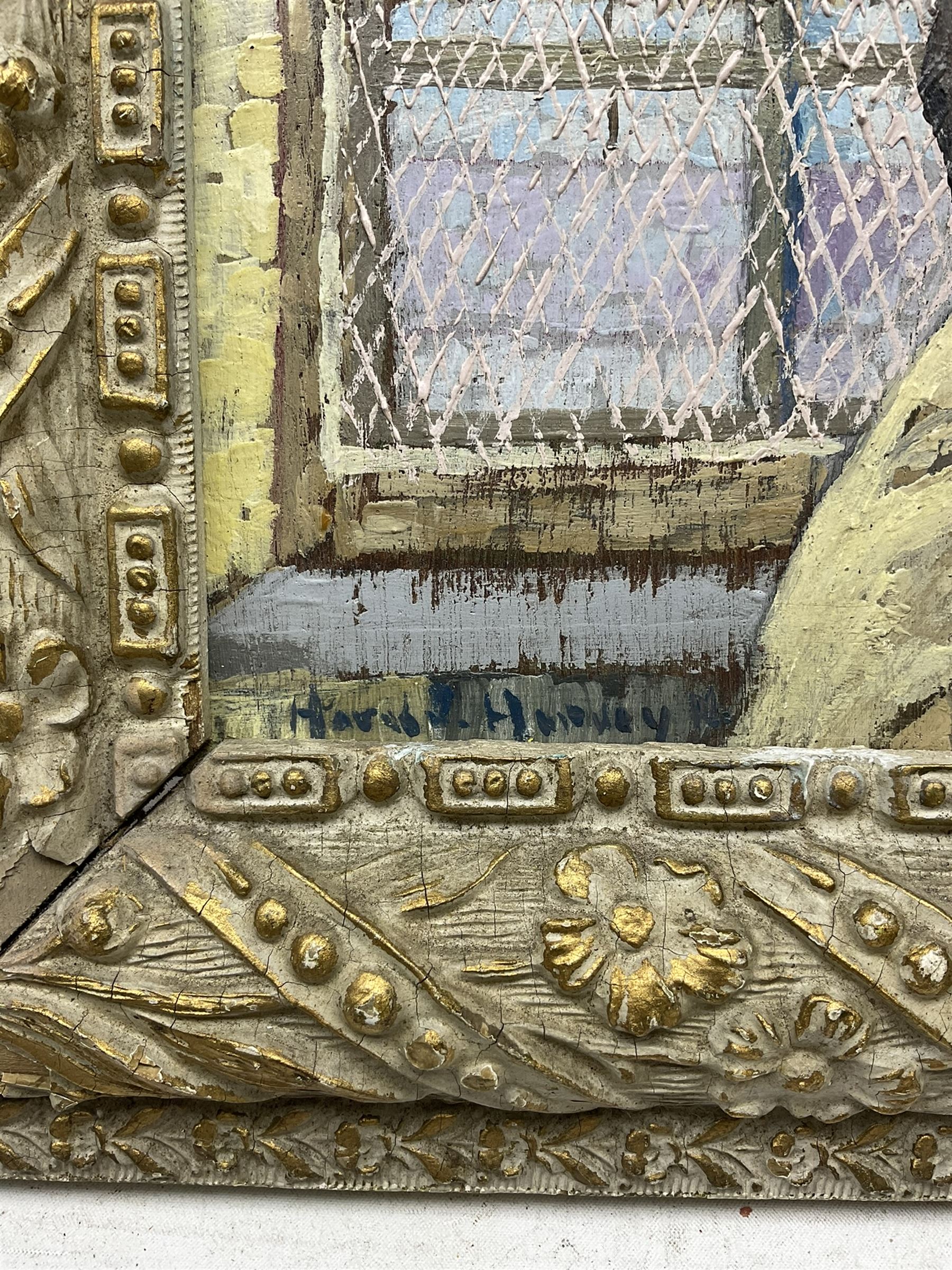 Harold Harvey (Newlyn School 1874-1941): Study for 'First Light', oil on panel signed c.1919, 24cm x 19cm 
Notes: First Light sold Sotheby's London 28th October 2008 Lot 231