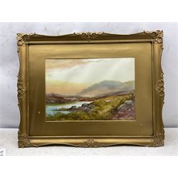 E Clarence (British 19th Century): 'The Hills of Kindairloch', watercolour signed 35cm x 50cm 
