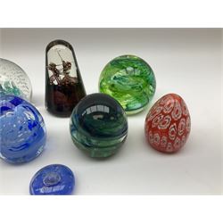 Caithness paperweights comprising 'Journey', 'Twirl', 'Blessings' and Nova', together with other paperweights (8)