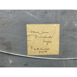 William Henry Charlton (Newcastle 1846-1918): 'Scene near Quimperlé - France', oil on board signed, titled on label with artist's Gosforth address verso 36cm x 44cm