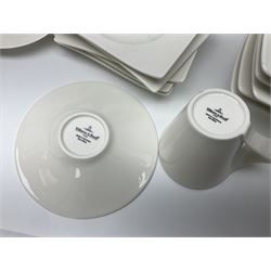 Villeroy & Boch New Wave pattern dinner and tea service for five people, comprising square dinner plates, rectangular dinner plates, pasta bowls, cereal bowls, coffee cups and saucers, side plates and dessert plates, all with printed mark beneath